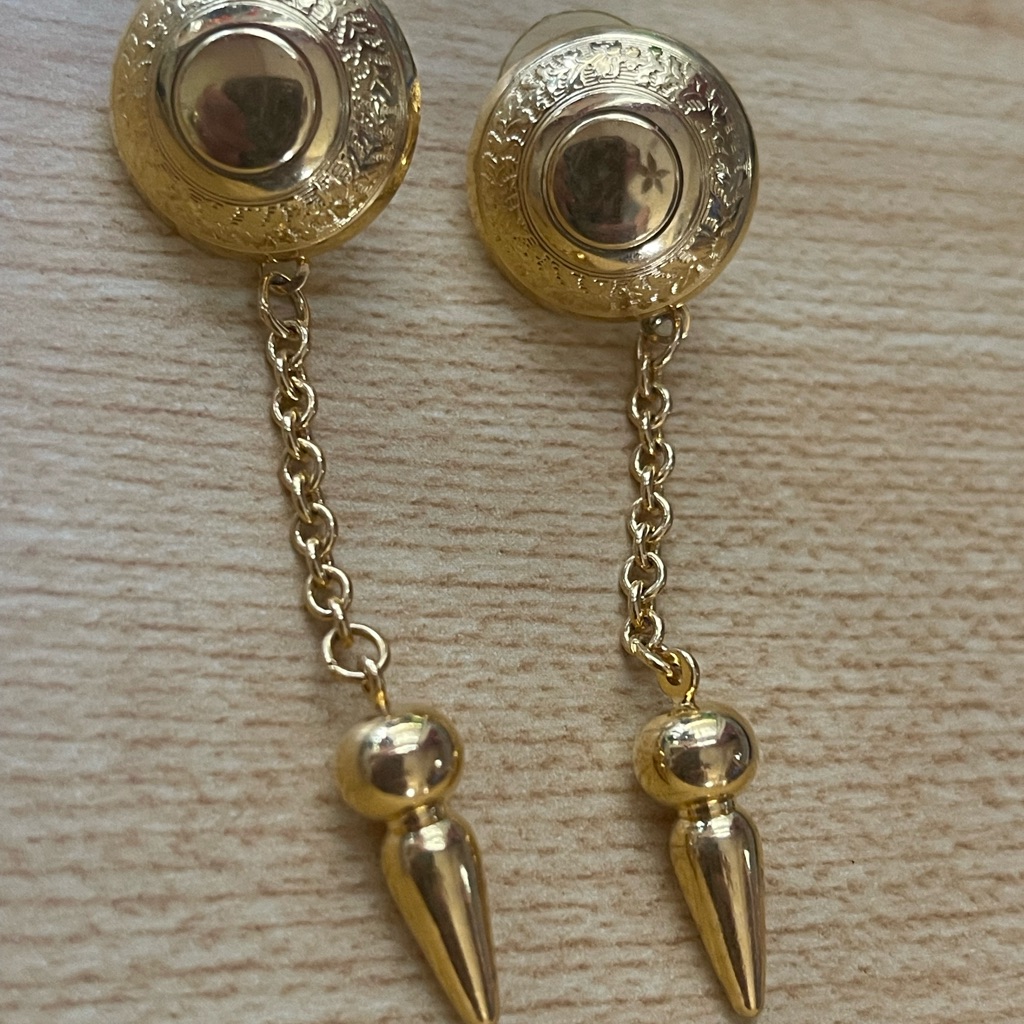 Unique Vintage Gold Chain Drop Earrings